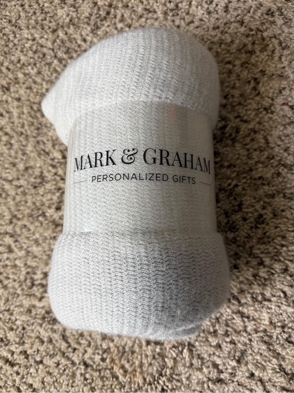 Mark & Graham light grey throw blanket